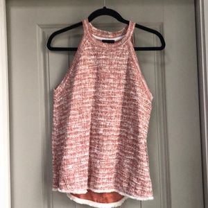 Raw hem racer back tank